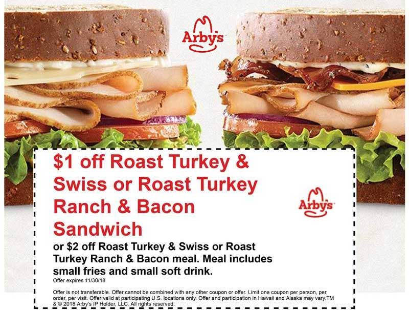 Arbys Coupon April 2024 $2 off a turkey meal at Arbys