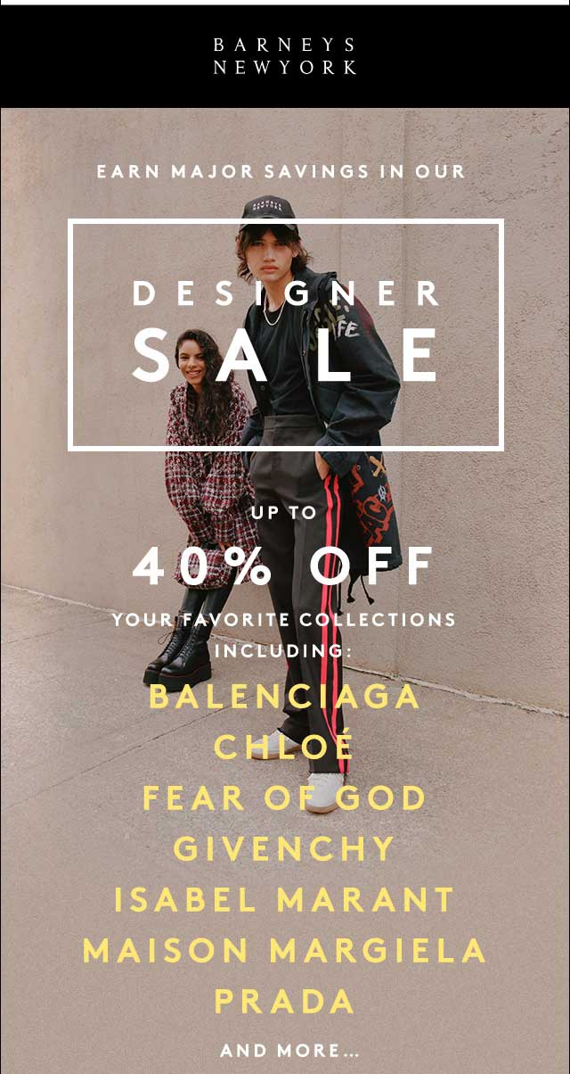 Barneys Coupon April 2024 Designer collections are 40% off at Barneys New York, ditto online