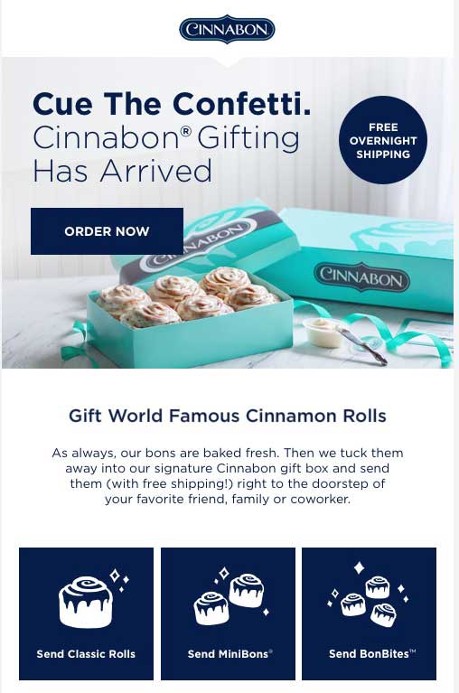 Cinnabon Coupon April 2024 Free overnight shipping on cinnamon rolls from Cinnabon