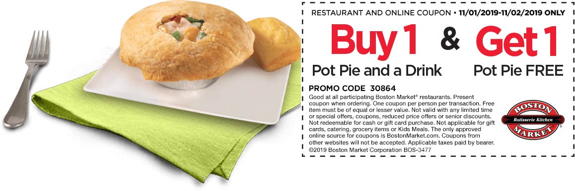 Boston Market coupons & promo code for [May 2022]