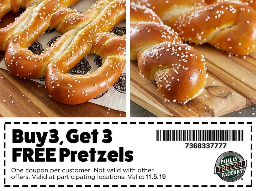 Philly Pretzel Factory November 2020 Coupons and Promo Codes 🛒