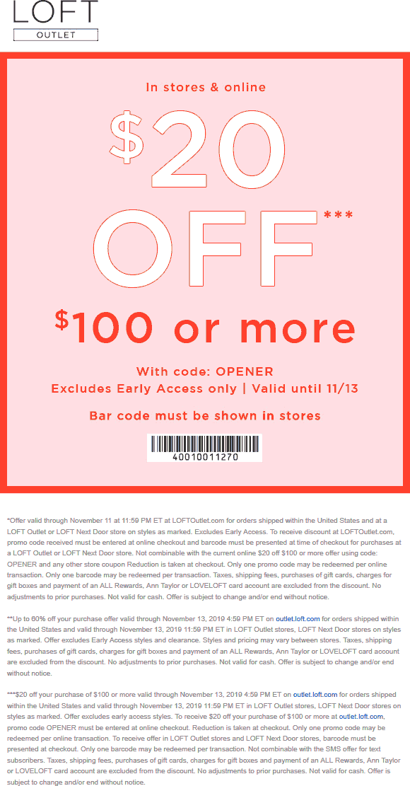LOFT Outlet coupons & promo code for [September 2022]
