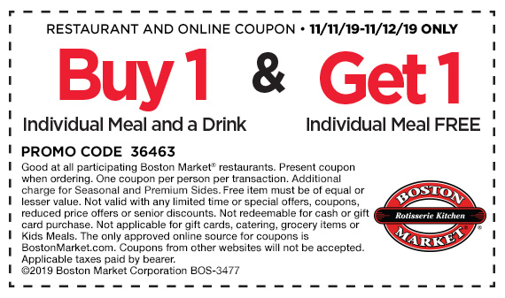 Boston Market coupons & promo code for [February 2023]
