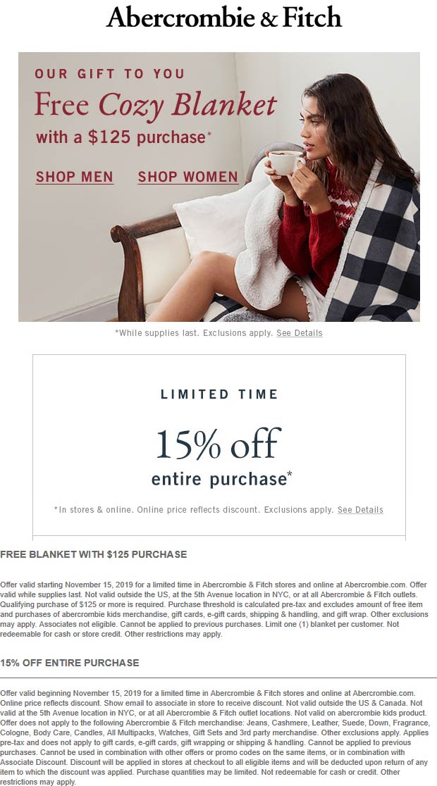 Abercrombie & Fitch coupons & promo code for [January 2022]
