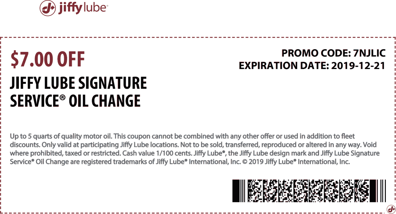 Jiffy Lube coupons & promo code for [June 2022]