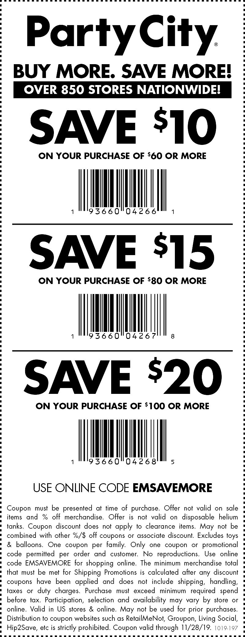 Party City coupons & promo code for [October 2022]