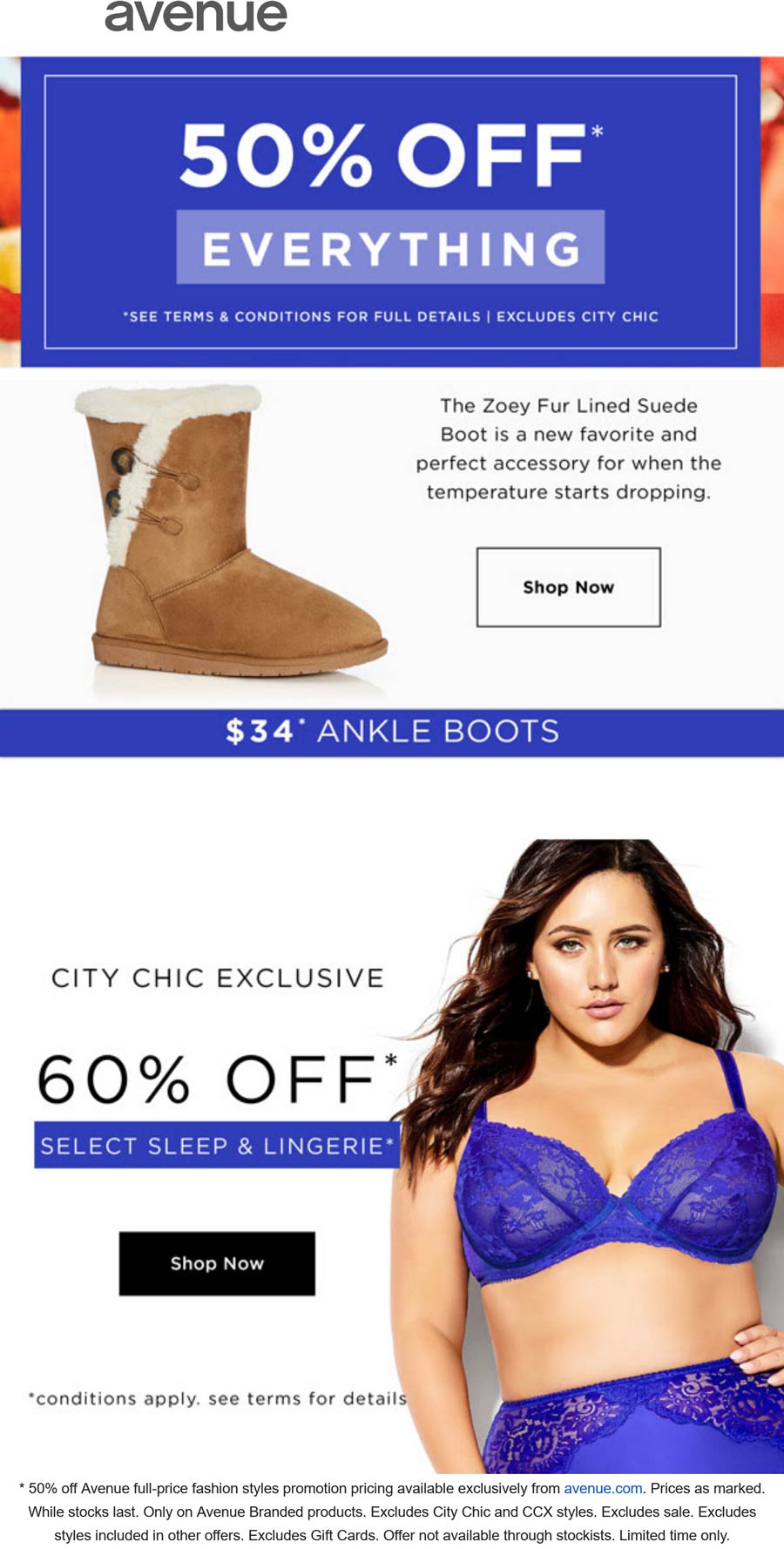 Avenue stores Coupon  50% off everything at Avenue #avenue 
