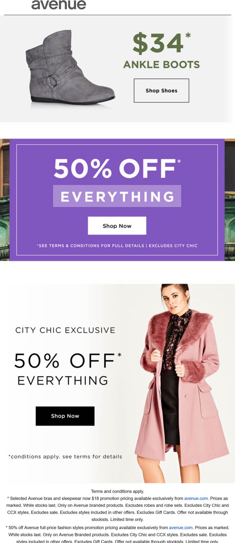 50 off everything at Avenue avenue The Coupons App®