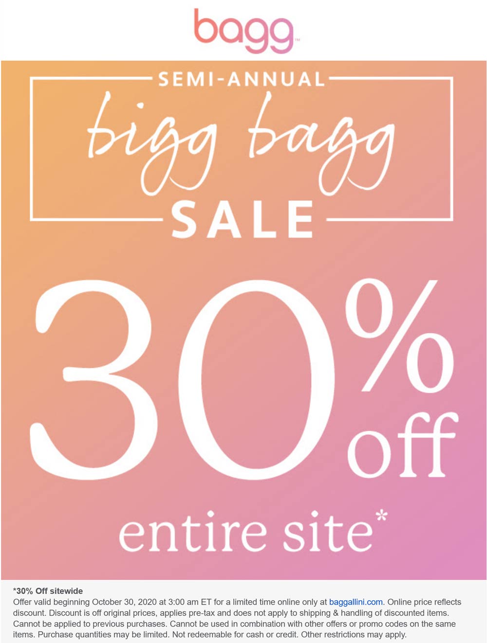 Baggallini stores Coupon  30% off everything today online at Baggallini #baggallini 