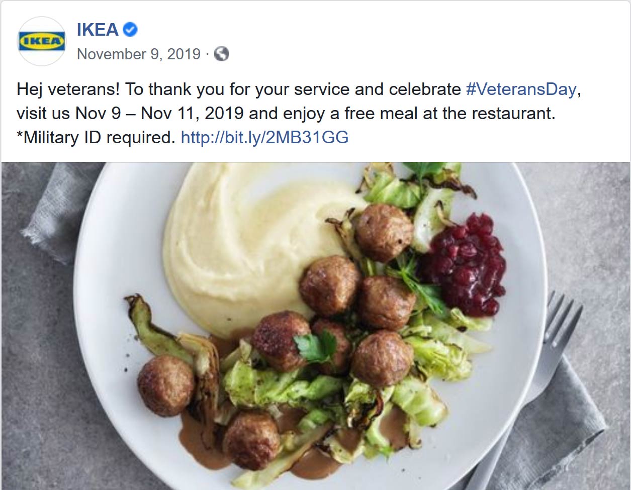 IKEA restaurants Coupon  Veterans enjoy a free meal at IKEA furniture #ikea 