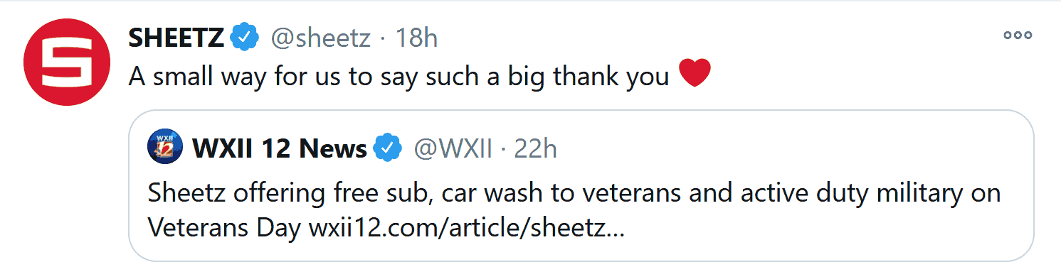 Sheetz restaurants Coupon  Veterans score a free car wash + sub sandwich + fountain drink today at Sheetz gas stations #sheetz 