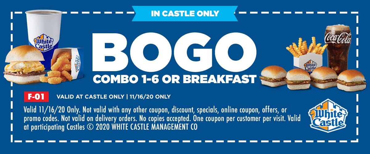 White Castle restaurants Coupon  Second breakfast free today at White Castle #whitecastle 