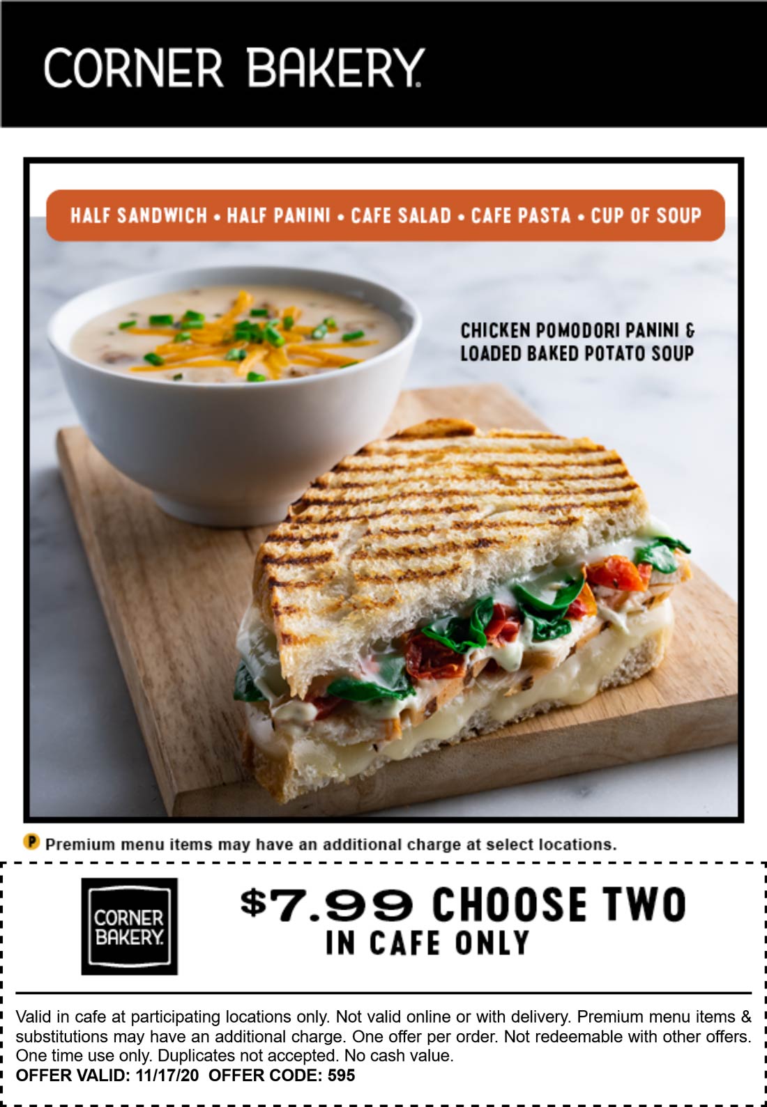 8 half sandwich + soup today at Corner Bakery cafe cornerbakery The
