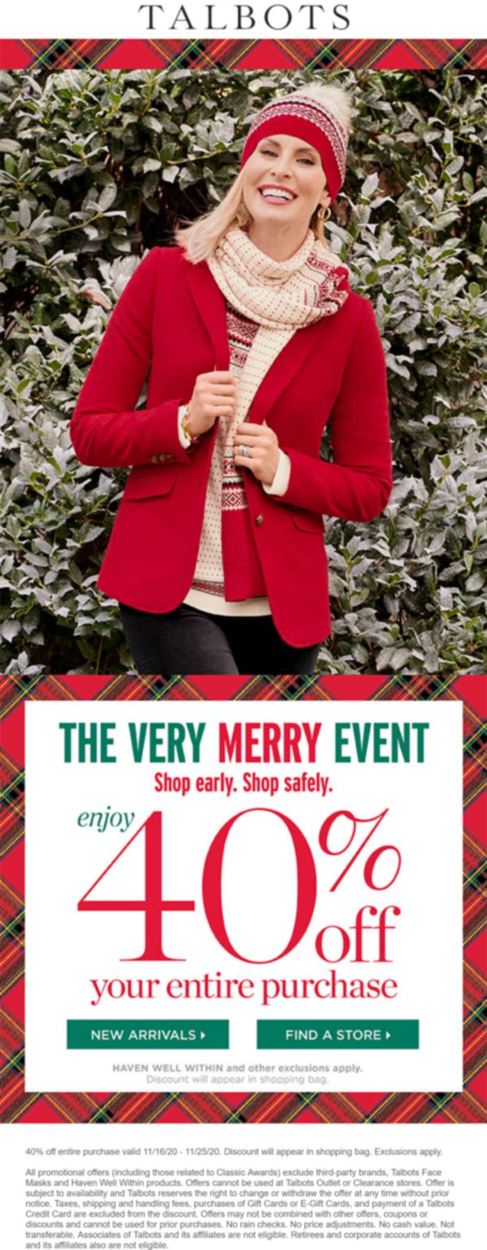 Talbots stores Coupon  40% off everything online at Talbots #talbots 