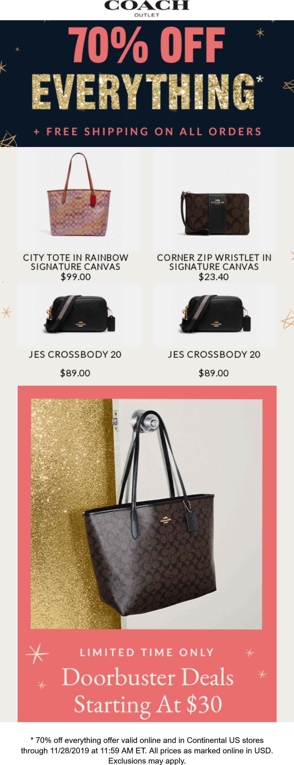 Coach Outlet stores Coupon  70% off everything at Coach Outlet, ditto online #coachoutlet 