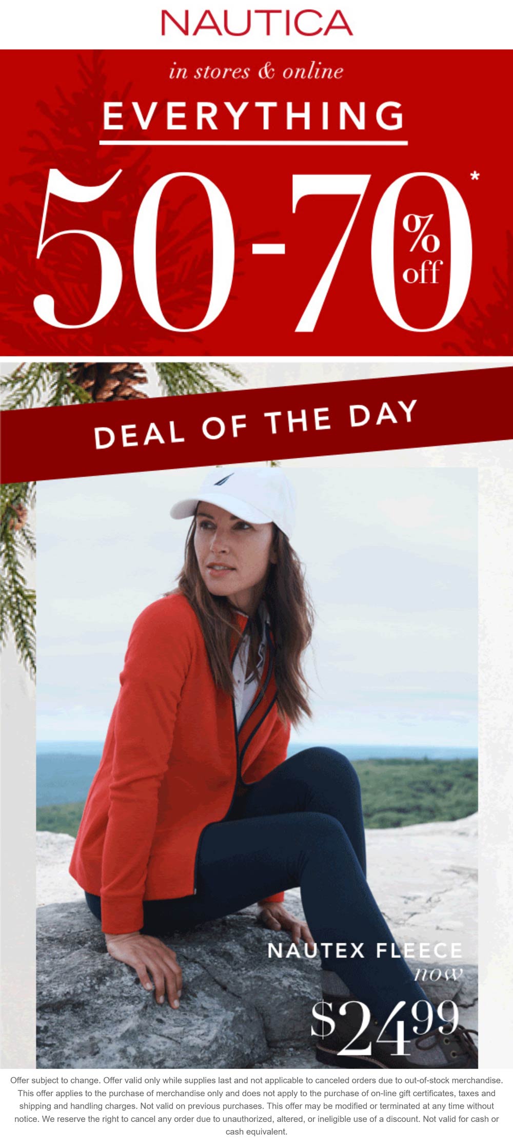 Nautica stores Coupon  50-70% off everything at Nautica, ditto online #nautica 