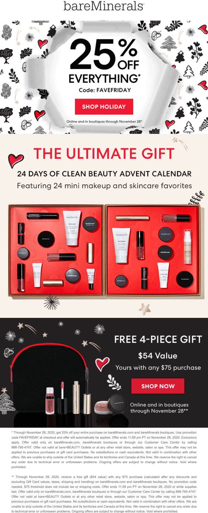 bareMinerals stores Coupon  25% off everything at bareMinerals via promo code FAVEFRIDAY #bareminerals 