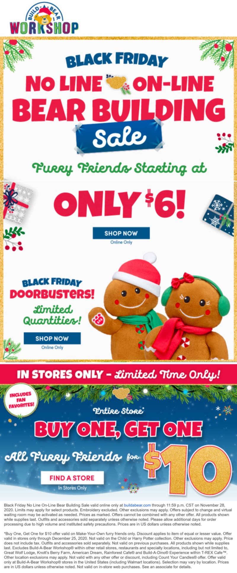 Build-A-Bear stores Coupon  Second furry friend $10 & more at Build-A-Bear Workshop #buildabear 