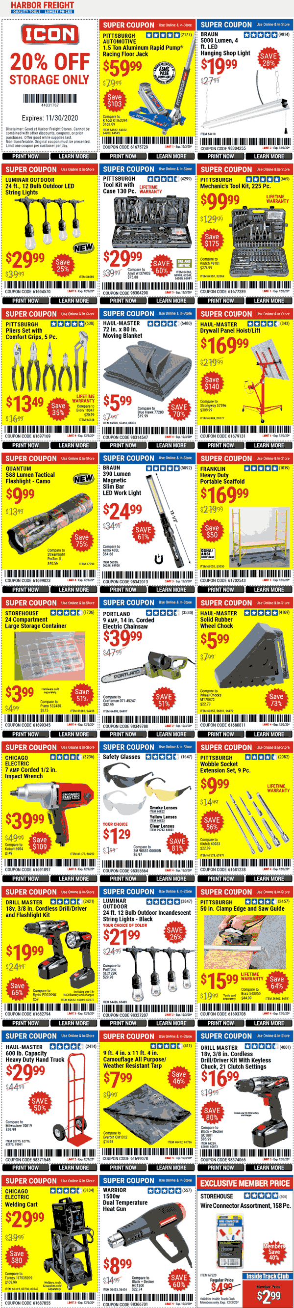 Harbor Freight stores Coupon  Various coupons for Harbor Freight Tools #harborfreight 