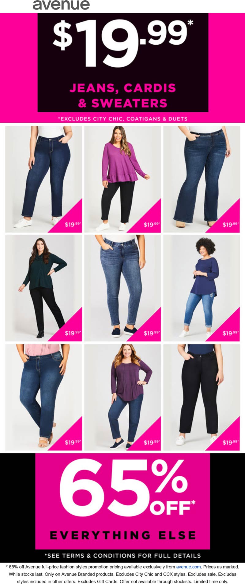 Avenue stores Coupon  65% off everything at Avenue #avenue 