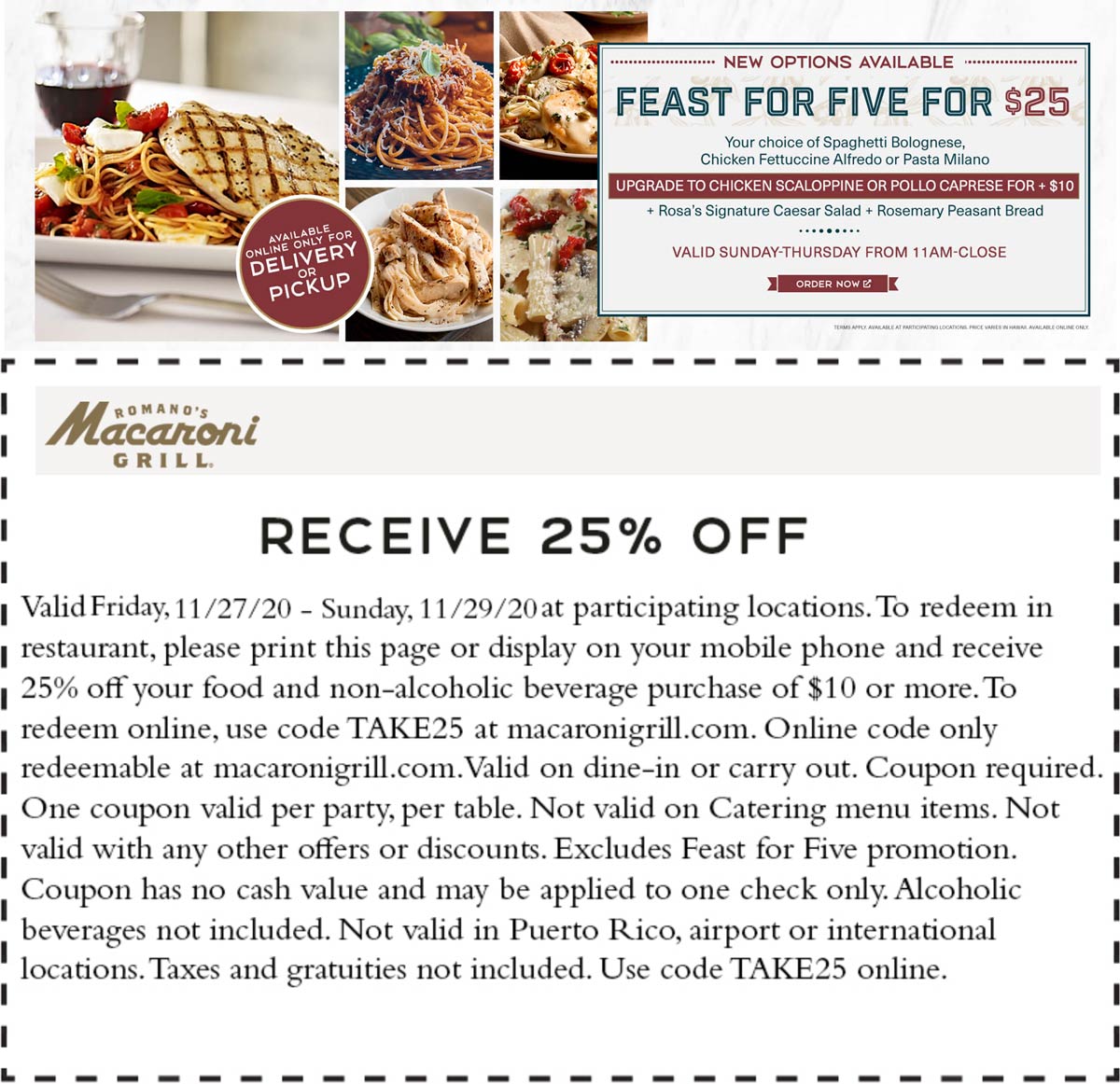 Macaroni Grill restaurants Coupon  25% off today at Macaroni Grill restaurants #macaronigrill 