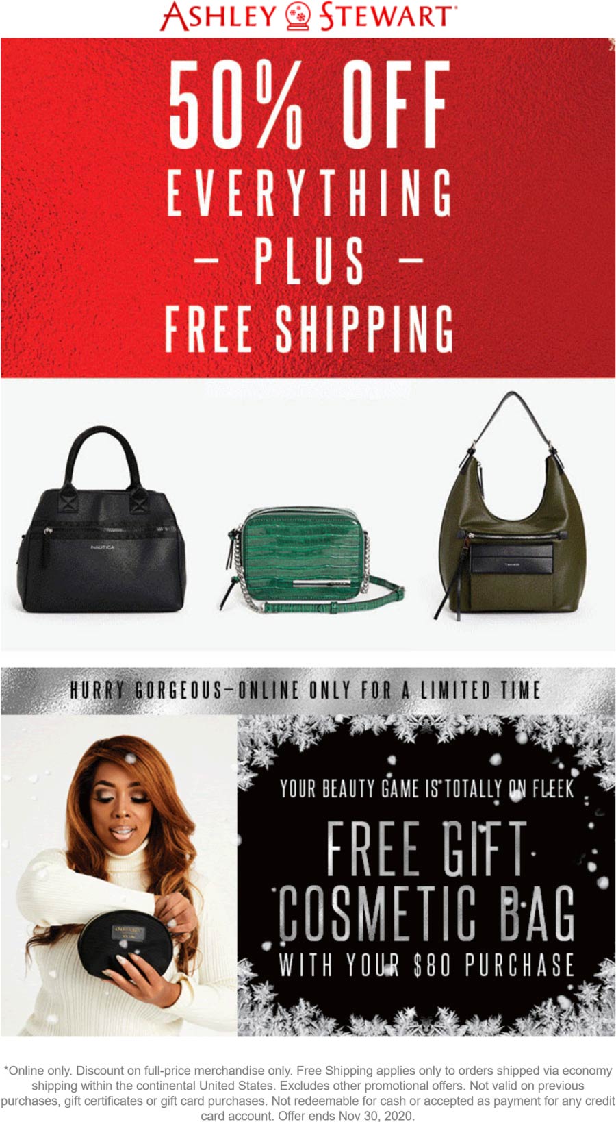 Ashley Stewart stores Coupon  50% off everything today at Ashley Stewart #ashleystewart 