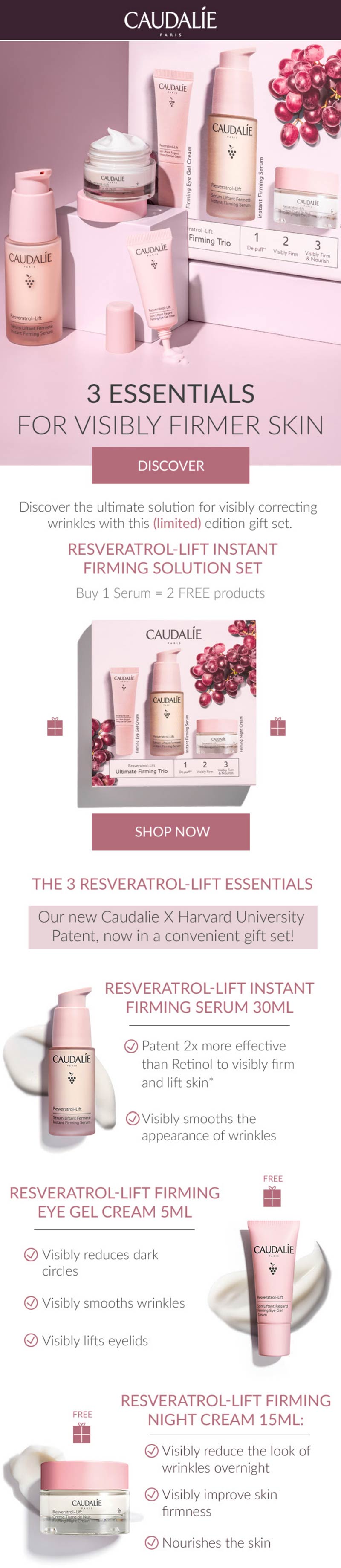 Caudalie stores Coupon  2 free products with your serum purchase at Caudalie #caudalie 