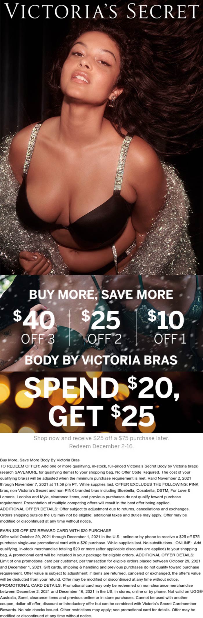 Victorias Secret stores Coupon  $10-$40 off bras online at Victorias Secret #victoriassecret 