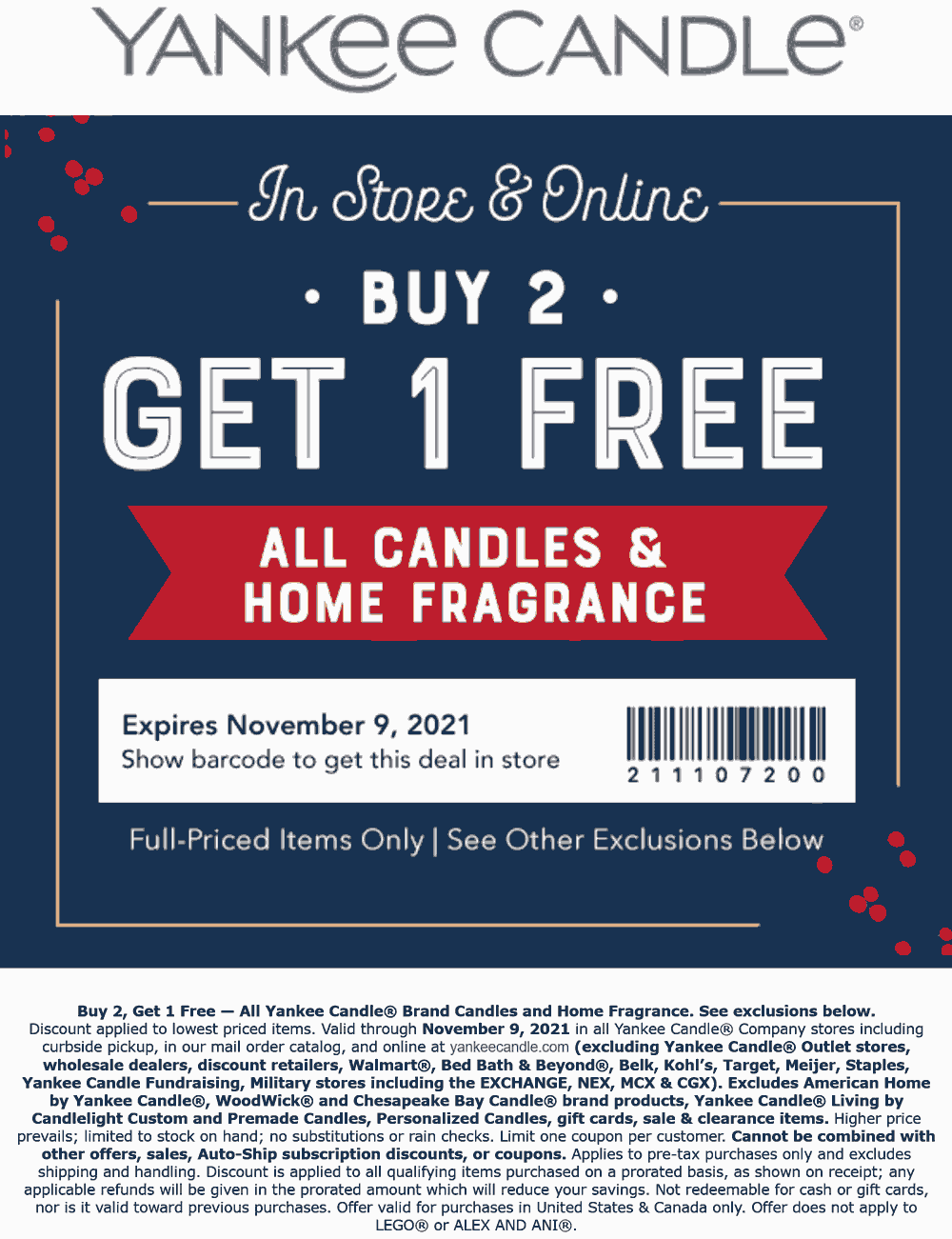 Yankee Candle stores Coupon  3rd fragrance or candle free at Yankee Candle, ditto online #yankeecandle 
