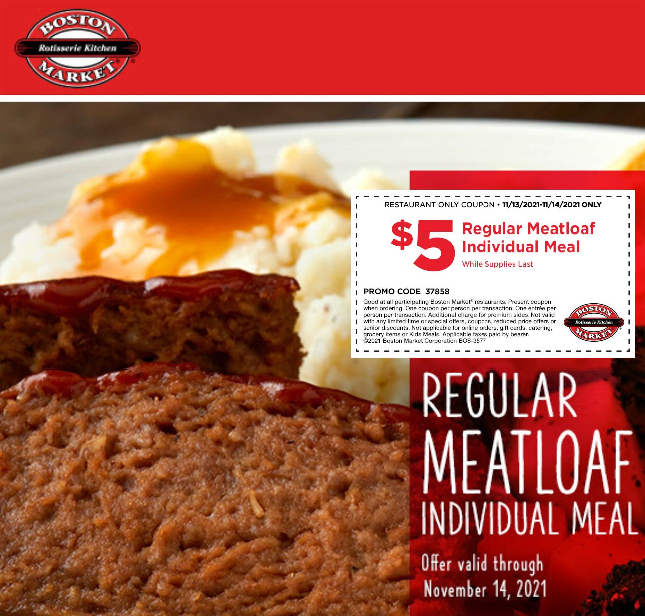 Boston Market restaurants Coupon  $5 meatloaf meal at Boston Market #bostonmarket 