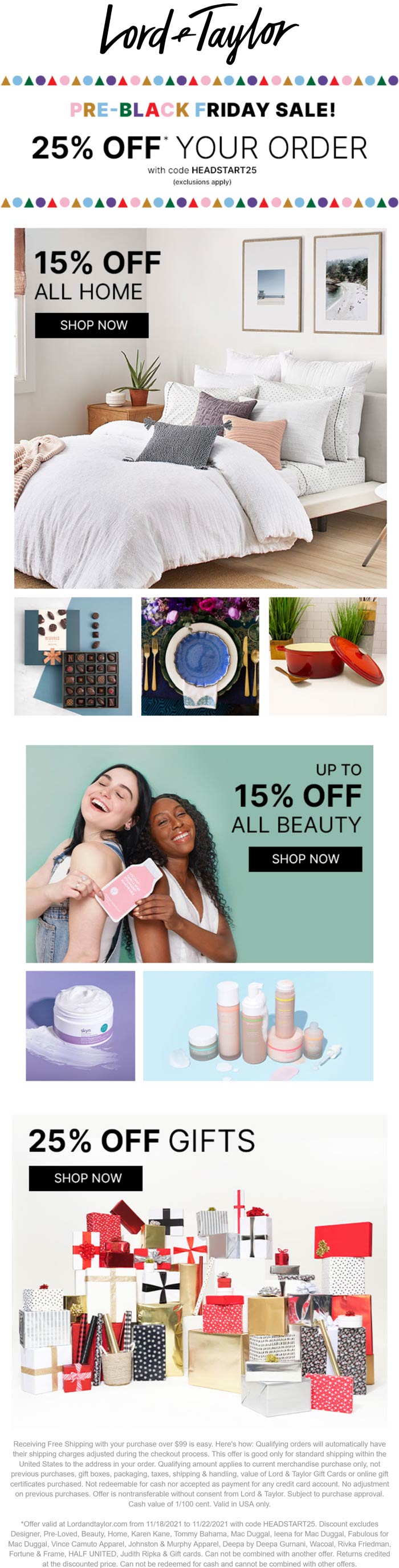 Lord & Taylor stores Coupon  25% off at Lord & Taylor via promo code HEADSTART25 #lordtaylor 