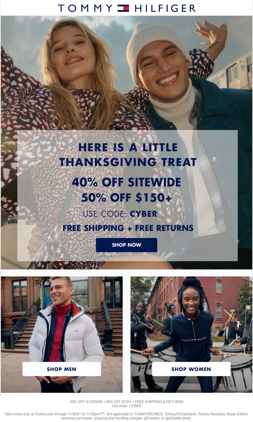 Tommy Hilfiger stores Coupon  40-50% off online at Tommy Hilfiger via promo code CYBER #tommyhilfiger 