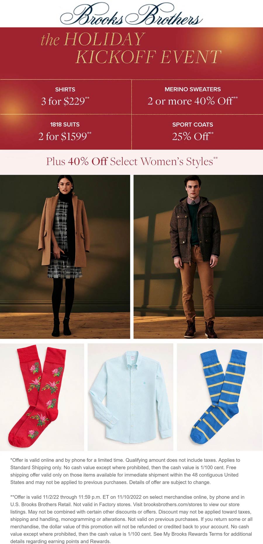 Brooks Brothers stores Coupon  25% off sport coats & more at Brooks Brothers, ditto online #brooksbrothers 