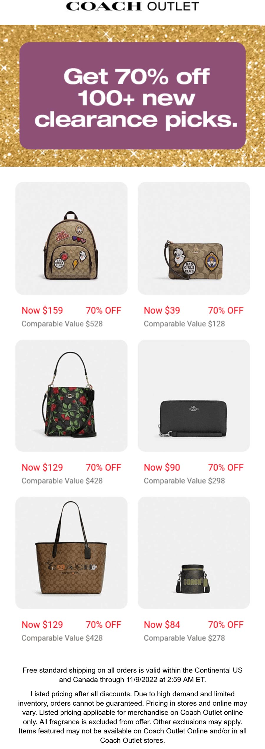 Coach Outlet stores Coupon  70% off clearance at Coach Outlet #coachoutlet 