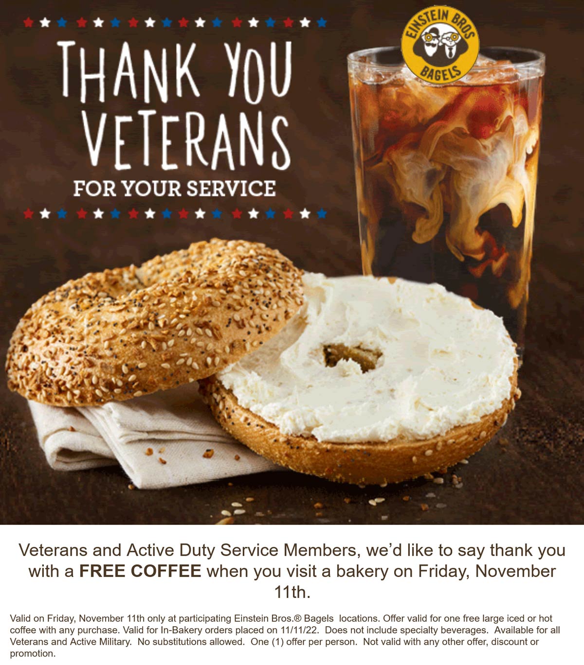 Einstein Bros Bagels coupons & promo code for [November 2022]