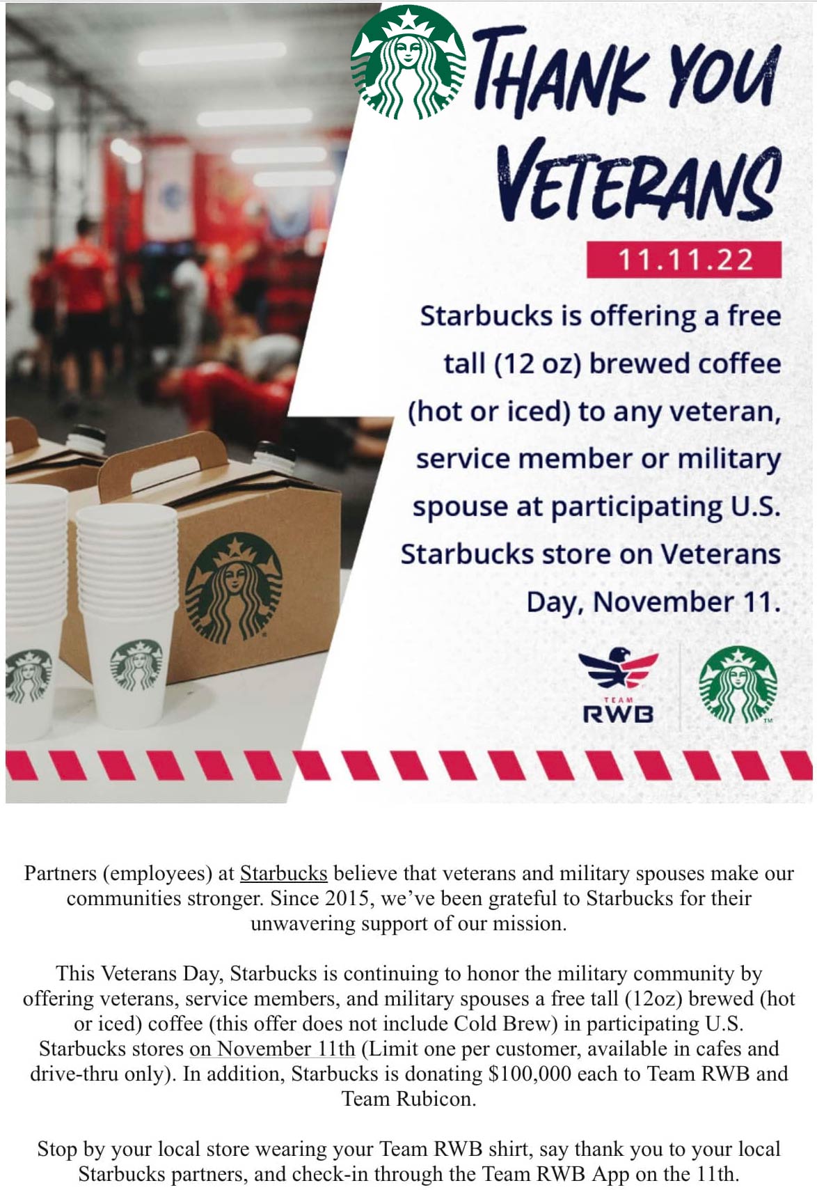 Starbucks restaurants Coupon  Veterans & spouse enjoy a free coffee today at Starbucks #starbucks 