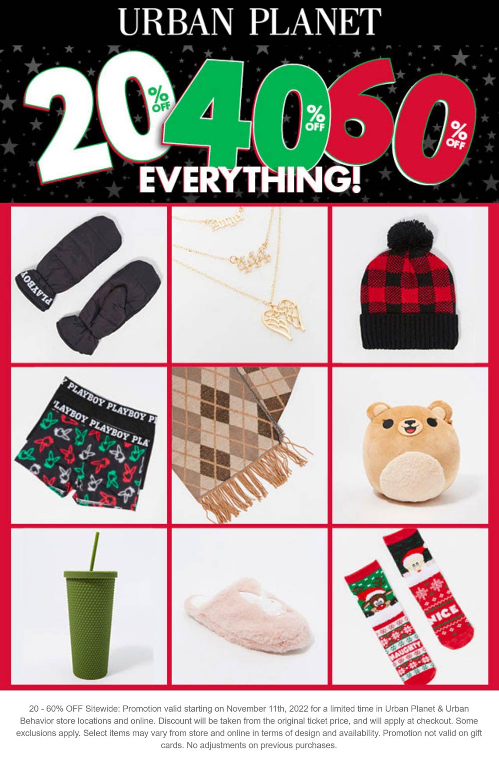 Urban Planet stores Coupon  20-60% off everything at Urban Planet, ditto online #urbanplanet 