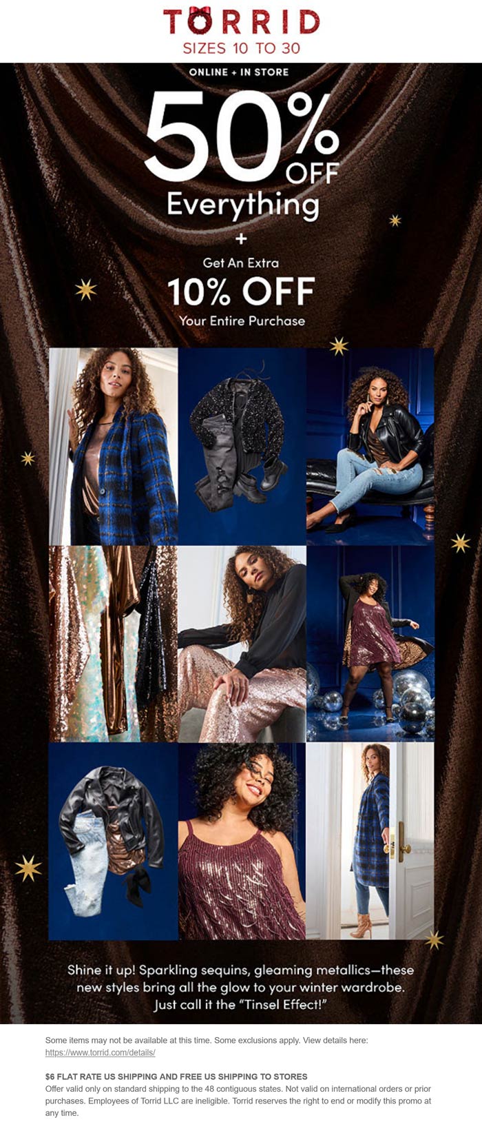 Torrid stores Coupon  60% off everything at Torrid, ditto online #torrid 