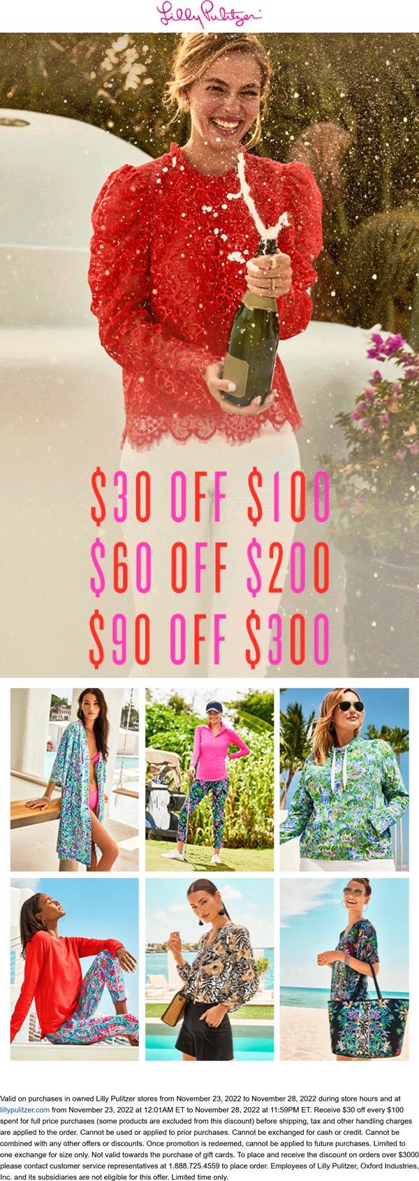 Lilly Pulitzer stores Coupon  $30 off every $100 at Lilly Pulitzer, ditto online #lillypulitzer 