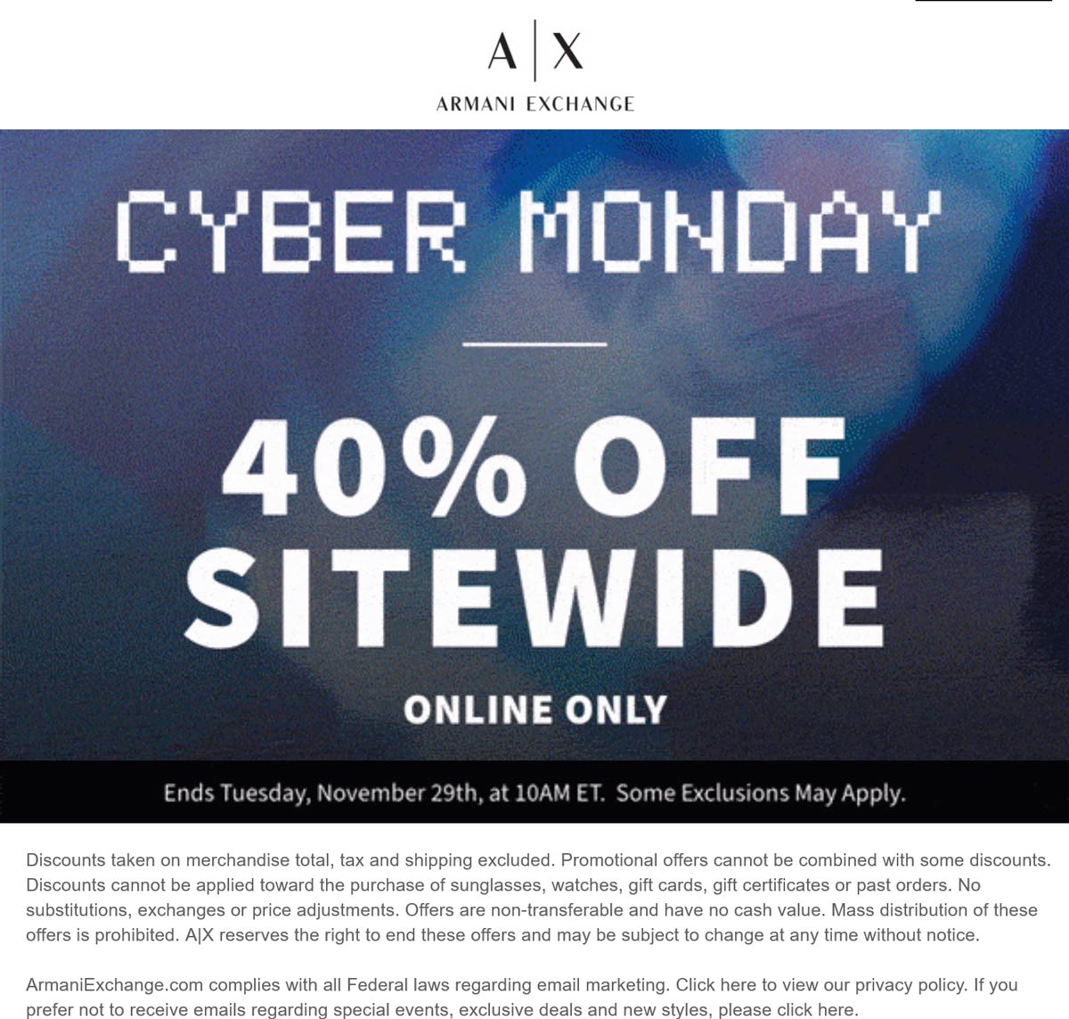 Armani Exchange coupons & promo code for [January 2023]