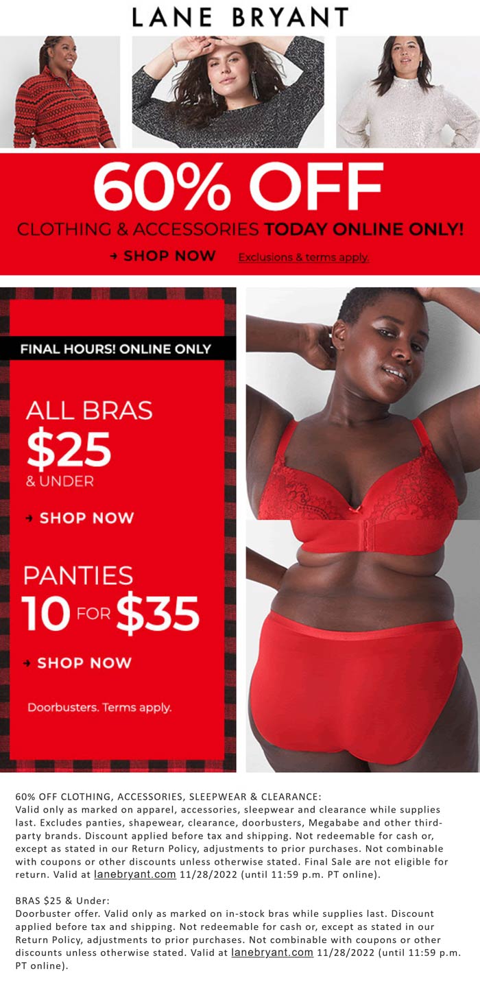 Lane Bryant stores Coupon  60% off today at Lane Bryant #lanebryant 