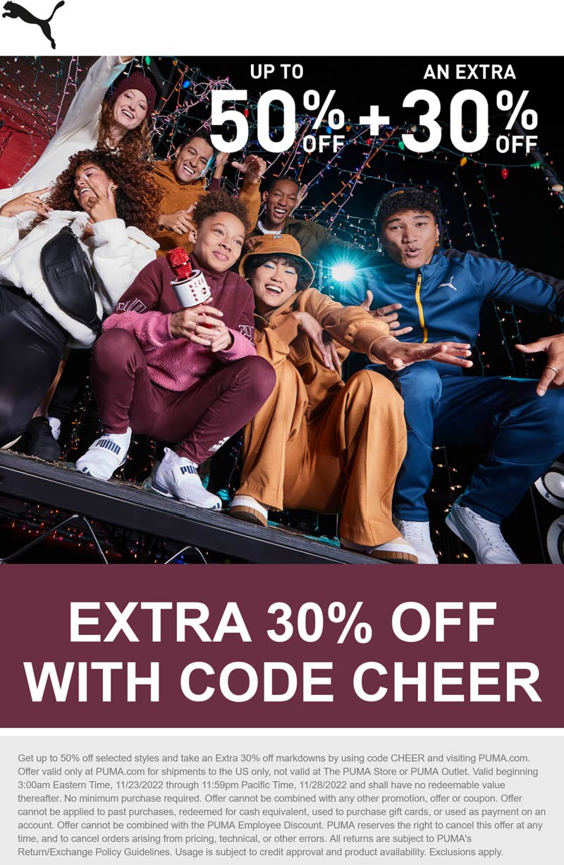 Puma coupons & promo code for [January 2023]