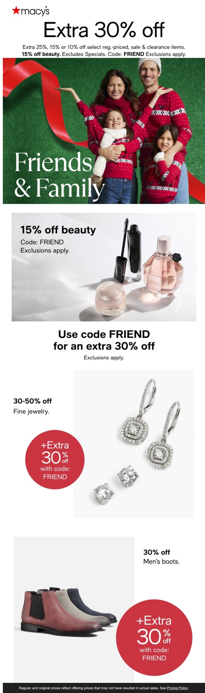 Macys stores Coupon  Extra 10-30% off at Macys, or online via promo code FRIEND #macys 