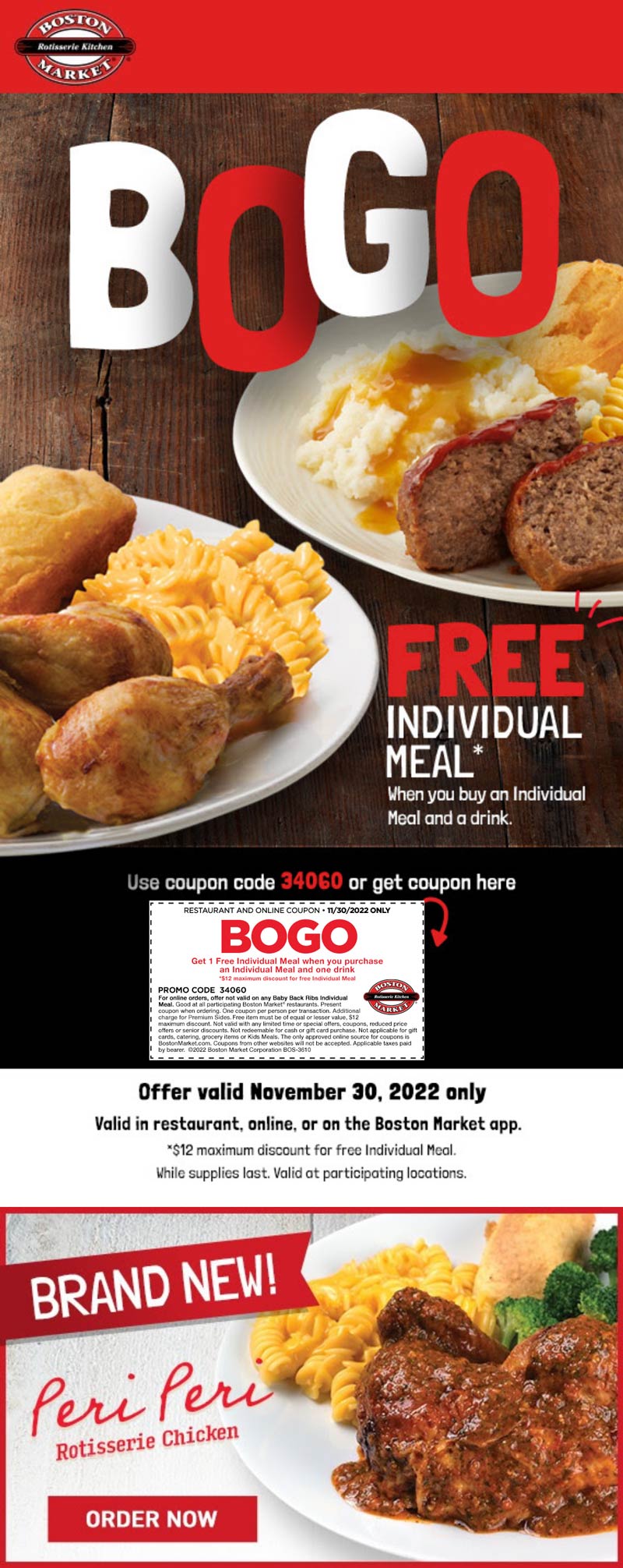 Boston Market coupons & promo code for [January 2023]