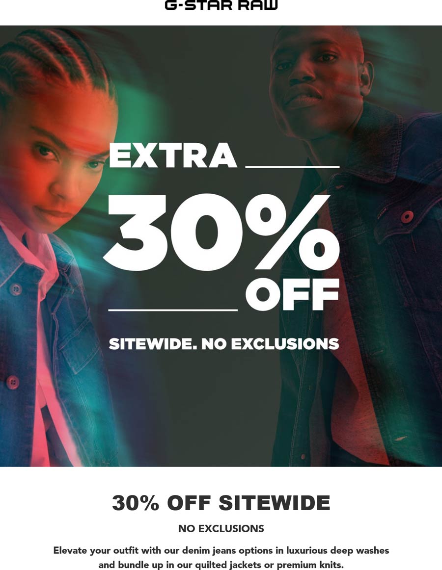 G-Star RAW coupons & promo code for [January 2023]