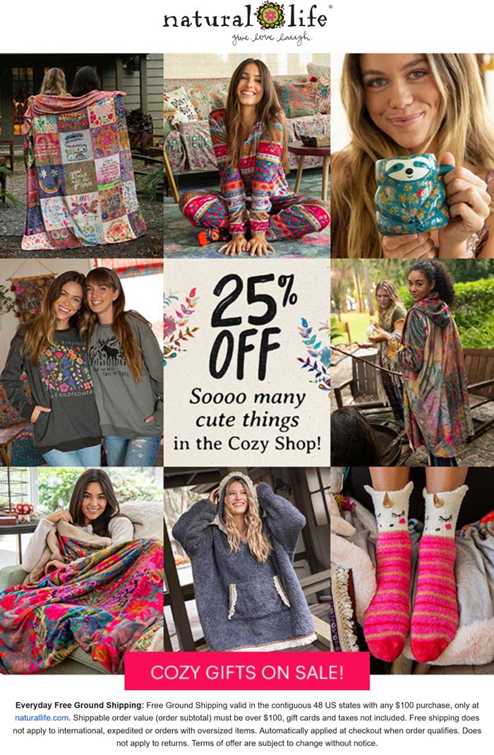 25 off the cozy shop at Natural Life Natural Life September 2025