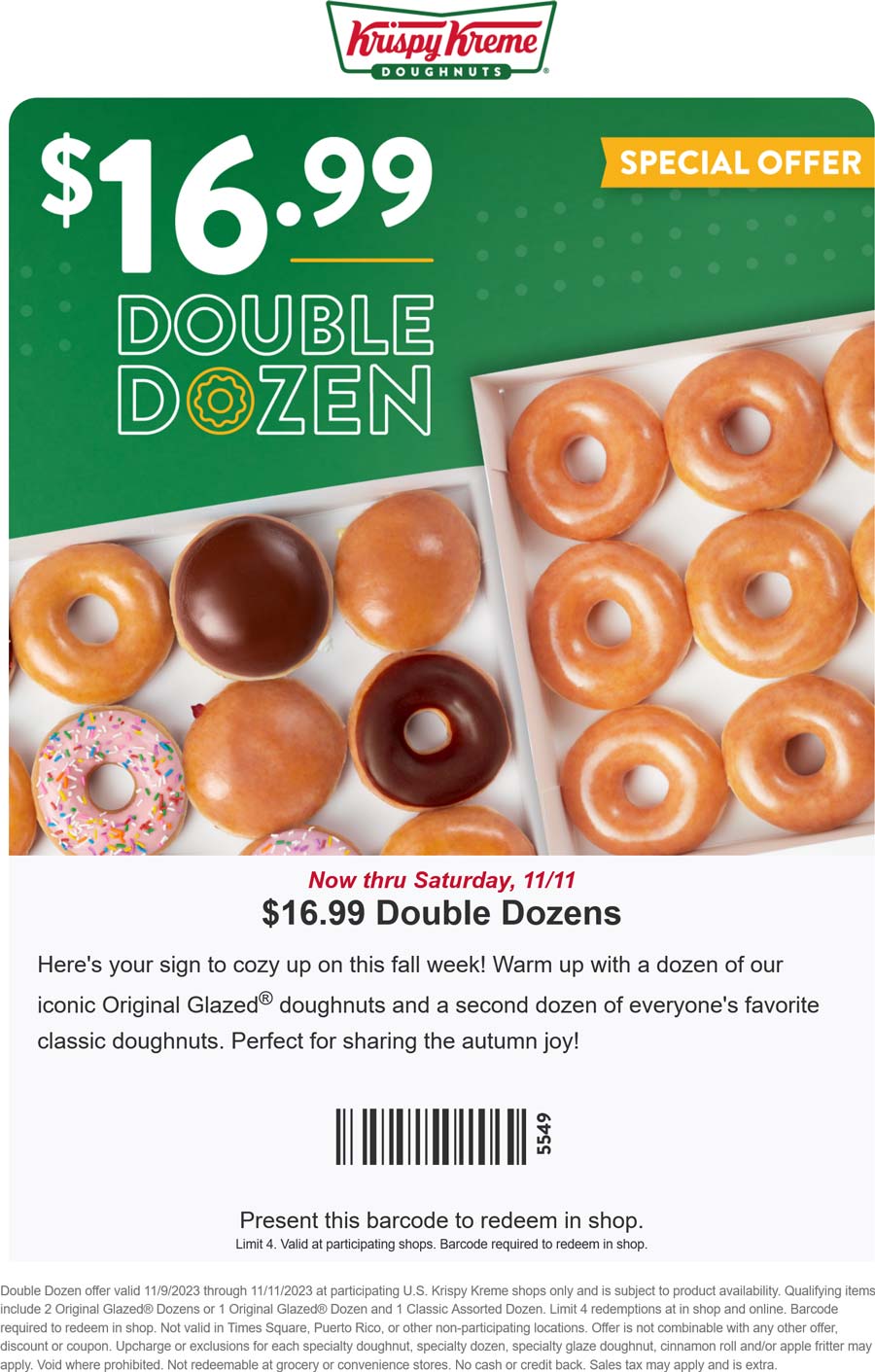 Krispy Kreme restaurants Coupon  24 doughnuts for $17 at Krispy Kreme #krispykreme 