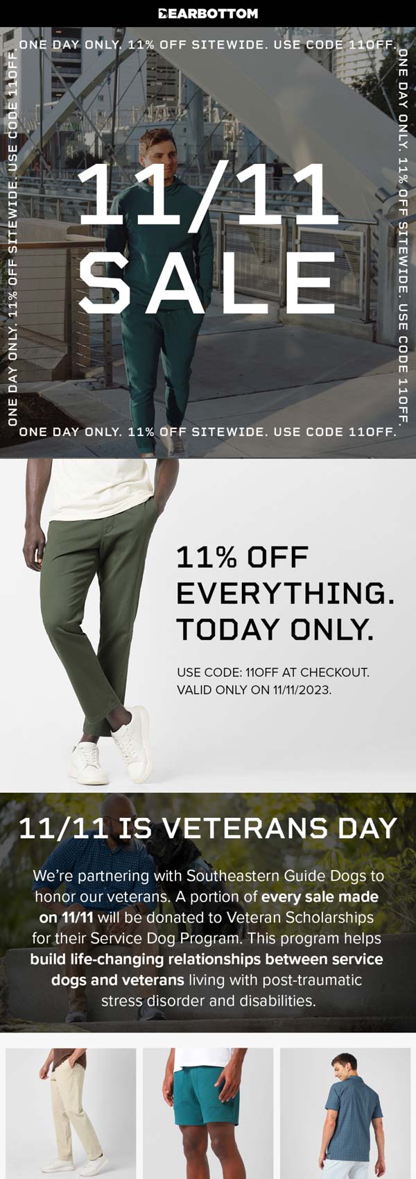 Bearbottom stores Coupon  11% off today at Bearbottom via promo code 11OFF #bearbottom 