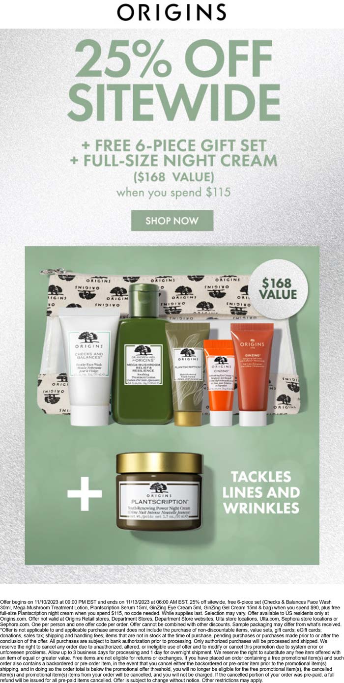 Origins stores Coupon  25% off everything & more online today at Origins #origins 