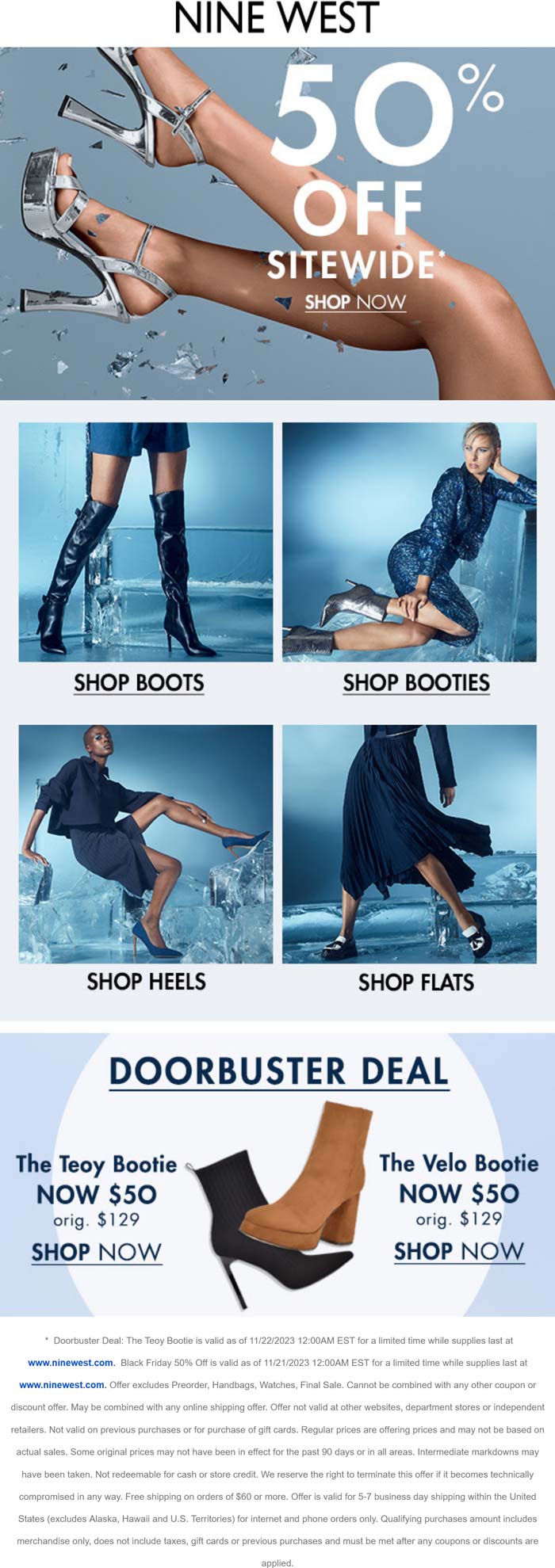 Nine West stores Coupon  50% off everything online at Nine West #ninewest 